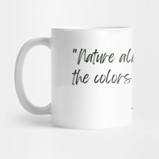 A Quote about Nature from "Nature" by Ralph Waldo Emerson Mug